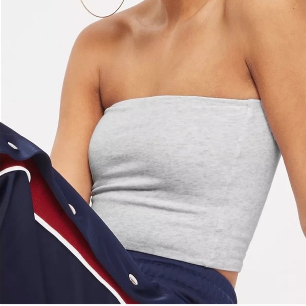 Topshop gray crop tube top